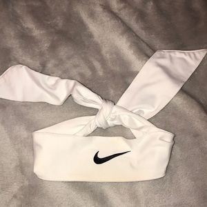 White Nike tie headband